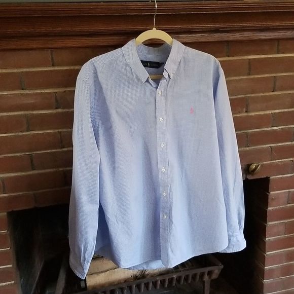 Ralph Lauren Blue Label Other - Ralph Lauren light blue/white checkered button down shirt. Sixe XL, 100% cotton.